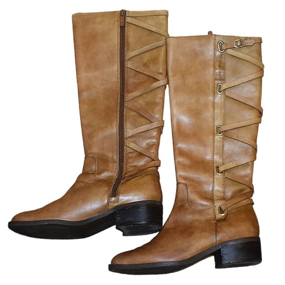 BCBGeneration  "Janiss" Tall Tan Leather Riding Boot - Picture 7 of 13